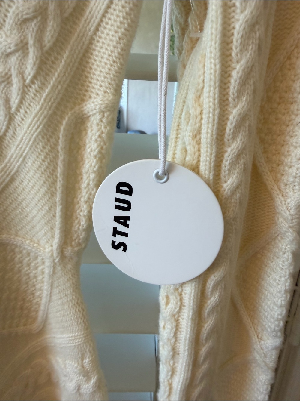 STAUD Cream Cable-Knit Fit & Flare Sweater Dress - Picture 4 of 4